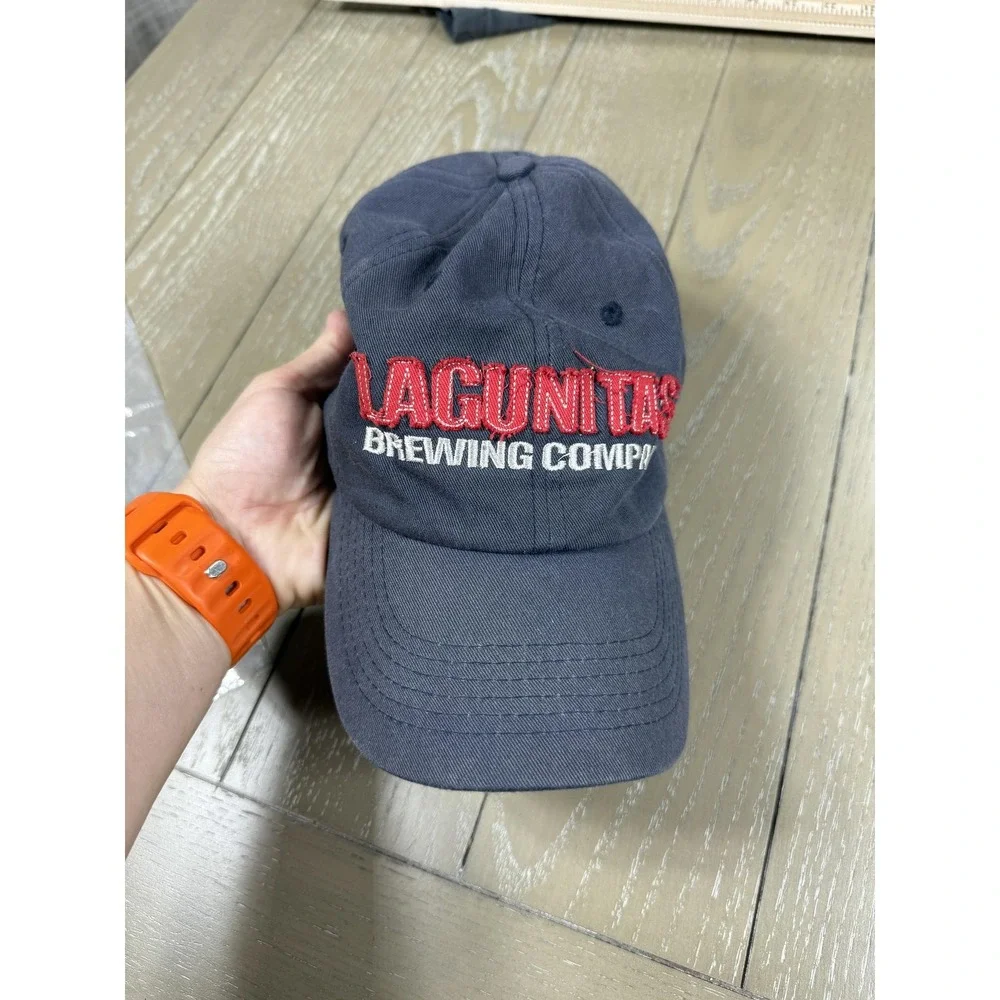 Lagunitas Brewing Company Hat Cap Strap‎ Back Mens Navy Blue Beer Advertising